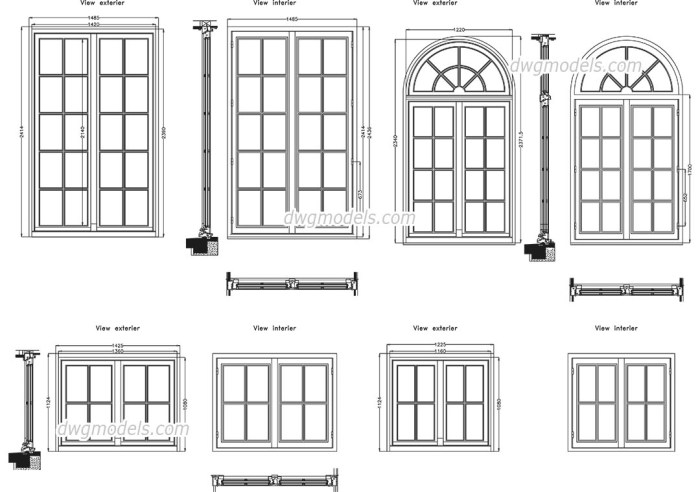 Desain jendela rumah autocad